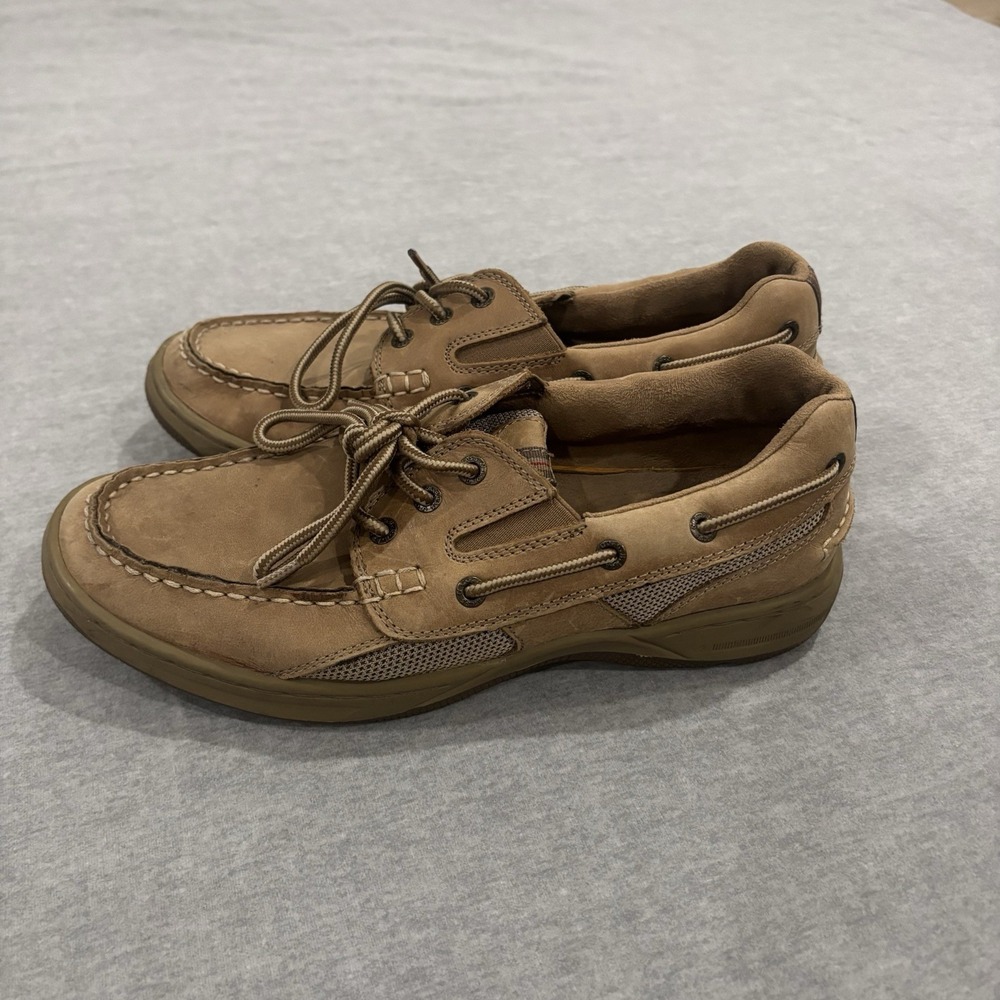 G.H. Bass Mens Explorer Boat Shoes Tan Leather Mesh BASS-EARL III Size 9M - Picture 6 of 10